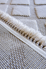 Togo 7507 Bej - Klasik ve Moderni Buluşturan Beyaz Elmas Dokulu Halı - Görsel 3