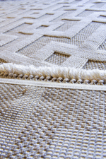 Togo 7511 Beyaz - Minimalist Tarzda Beyaz Geometrik Salon Halısı - Görsel 3