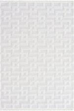 Togo 7511 Beyaz - Minimalist Tarzda Beyaz Geometrik Salon Halısı