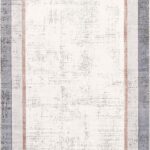 Dora 1901 Vizon - Çerçeve Desenli Eskitme Görünümlü Salon Halısı