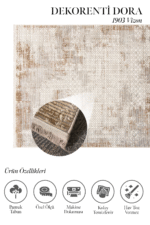 Dora 1903 Vizon - Modern ve Klasik Dekorasyona Uyumlu Şık Halı - Görsel 2