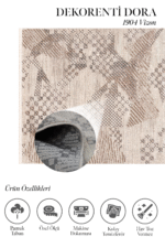 Dora 1904 Vizon - Sanatsal Desenli Zarif Ev Halısı - Görsel 2