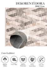 Dora 1906 Vizon - Çağdaş Çizgilere Sahip Dekoratif Oturma Odası Halısı - Görsel 2