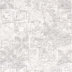 Dora 1908 Beyaz - Kare Desenli Modern Salon ve Oturma Odası Halısı