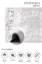 Eliza 4327 Gri - Pamuk Tabanlı, Kolay Temizlenen Gri Halı - Görsel 2