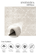 Eliza 4328 Vizon - Zarif Desenli Oturma Odası Halısı - Görsel 2