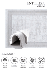 Eliza 4333 Gri - Çalışma Alanına Modern ve Temiz Görünüm Katan Halı - Görsel 2