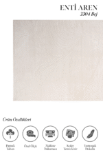 Aren 3304 Bej - Sade ve Şık Dalgalı Bej Salon Halısı - Görsel 2