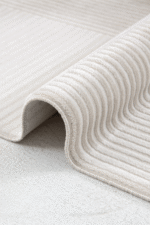 Aren 3306 Bej - Dikey ve Yatay Çizgili Bej Salon Halısı - Görsel 3