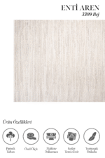 Aren 3309 Gri - Gri Bej Tonlarında Zarif Çizgi Halı - Görsel 2