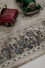 Miras 6803 Gri - Gösterişli Gri Kahve Salon Halısı Vintage Esintili - Görsel 6