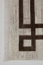 Miras 6813 Kahverengi - Klasik-Modern Tarzda Kahverengi Kenarlı Halı - Görsel 3