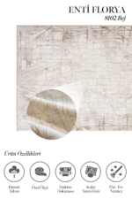 Florya 8102 Bej - Dayanıklı Antre ve Koridor Halısı - Görsel 2