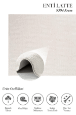 Latte 9504 Krem - Antialerjik ve Yumuşak Oturma Odası Halısı - Görsel 2