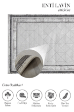 Lavin 4805 Gri - Yatak Odası ve Oturma Odası Halısı - Görsel 2