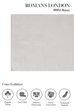 London 9004 Beyaz - Minimal Beyaz Halı ile Şıklık Katın - Görsel 2