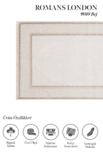 London 9010 Bej - Geleneksel Desenli Lüks Bej Halı - Görsel 2