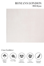 London 9011 Beyaz - Soft Dokusuyla Işık Yansıtan Beyaz Halı - Görsel 2