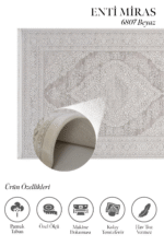 Miras 6807 Beyaz - Soft Akrilik Konfor Halısı - Görsel 2