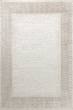 Momentus 9602 Bej - Modern Kenar Desenli Bej Salon Halısı