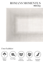 Momentus 9603 Bej - Zarif Gölge Geçişli Klasik Bej Halı - Görsel 2