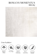 Momentus 9604 Bej - Derinlik Efektiyle Modern Bej Halı - Görsel 2