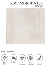 Momentus 9606 Bej - Sade Şıklık Arayanlara Bej Halı Seçeneği - Görsel 2