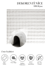 Nice 9301 Beyaz - Yumuşacık Dokusu ve Sade Şıklığıyla Modern Halı - Görsel 2