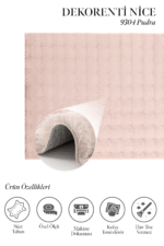 Nice 9304 Pudra - Pudra Renkli Yumuşak Dokulu Genç Odası Halısı - Görsel 2