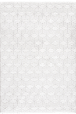 Norm 6211 Beyaz - Üç Boyutlu Efektli Beyaz Geometrik Halı