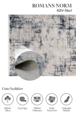 Norm 6214 Mavi - Modern İç Mekanlara Uyumlu Soyut Halı Tasarımı - Görsel 2