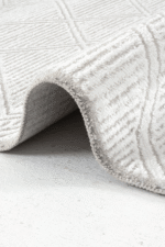 Norm 6220 Beyaz - Zarif Çizgili Beyaz Salon Halısı - Görsel 2