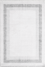 Norm 6222 Gri - Gri Tonlarda Çerçeve Desenli Klasik Halı