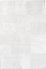 Norm 6223 Beyaz - Beyaz Zemin Üzerinde Dokulu Geometrik Halı