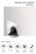 Norm 6224 Beyaz - Minimalist Evler İçin Düz Beyaz Halı - Görsel 2