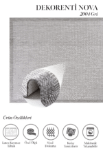 Nova 2004 Gri - Sınır Detaylı Gri Halı, Minimal Tasarım - Görsel 2