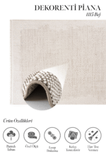 Piana 1115 Bej - Açık Tonlu, Minimal Tarzda Bej Oturma Odası Halısı - Görsel 2