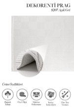 Prag 9207 Gri - Işığı Yansıtan Şık Açık Gri Halı Modeli - Görsel 2