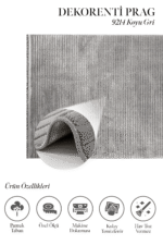 Prag 9214 Koyu Gri - Derin Tonlarıyla Modern Koyu Gri Halı - Görsel 2