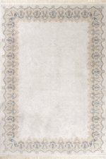 Arya 2601 Mavi - Gösterişli Kenarlıklı Mavi Detaylı Halı