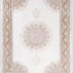 Arya 2605 Bej - Detaylı Kenar Motifli Krem-Bej Klasik Halı