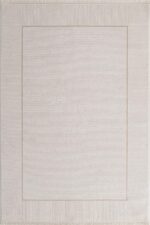 London 9002 Krem - Modern Çerçeve Desenli Krem Halı