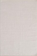 London 9005 Beyaz - Minimal Desenli Beyaz Salon Halısı