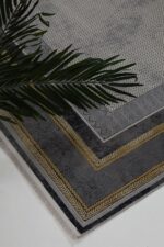 Naturel 1705 Gri Sarı - Çerçeve Desenli Gri Sarı Salon Halısı - Görsel 7