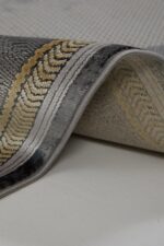 Naturel 1705 Gri Sarı - Çerçeve Desenli Gri Sarı Salon Halısı - Görsel 6