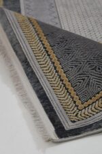 Naturel 1705 Gri Sarı - Çerçeve Desenli Gri Sarı Salon Halısı - Görsel 5