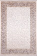 Naturel 1714 Krem - Geniş Bordürlü Krem Kahve Halı Modeli