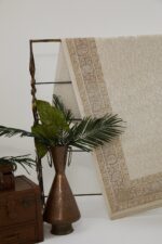 Naturel 1714 Krem - Geniş Bordürlü Krem Kahve Halı Modeli - Görsel 8