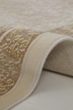 Naturel 1714 Krem - Geniş Bordürlü Krem Kahve Halı Modeli - Görsel 6