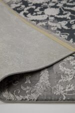 Naturel 1715 Gri - Vintage Gri Üzerine Beyaz Barok Halı Modeli - Görsel 6